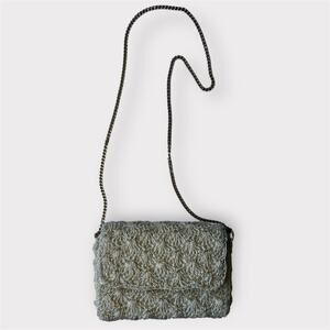 Vtg Ivory Chain Purse Shoulder Clutch Handbag 50s 60s made in Japan